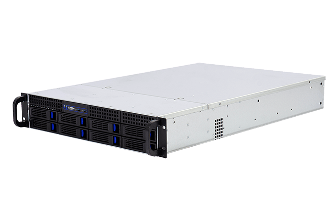 Server Chassis 2U 8 hard drive bays Hot-Swap for motherboard size up to 12"x13" backplane w